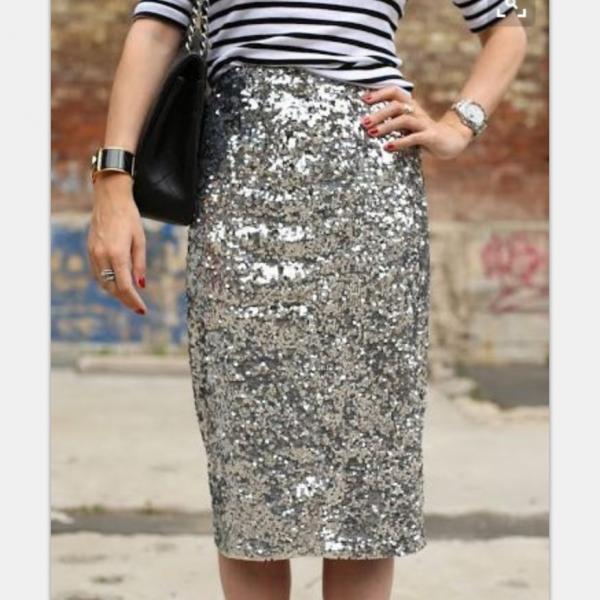 silver-sexy-sequined-skirt-on-luulla